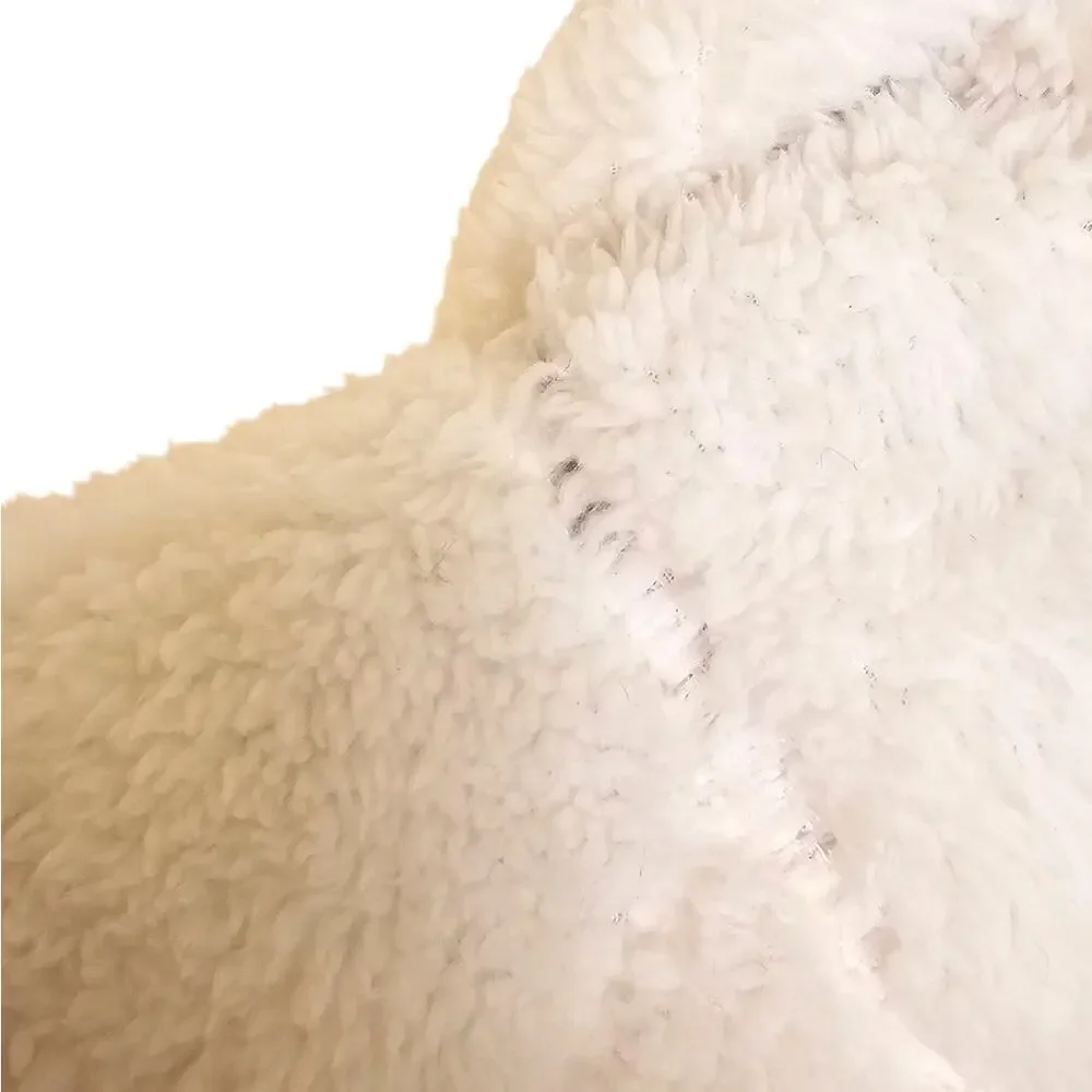 Abercrombie & Fitch Kids White Sherpa Hoodie Sweatshirt